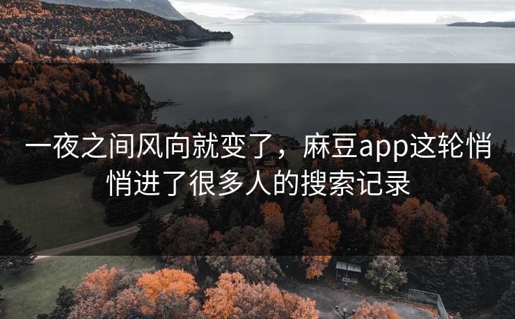 一夜之间风向就变了，麻豆app这轮悄悄进了很多人的搜索记录